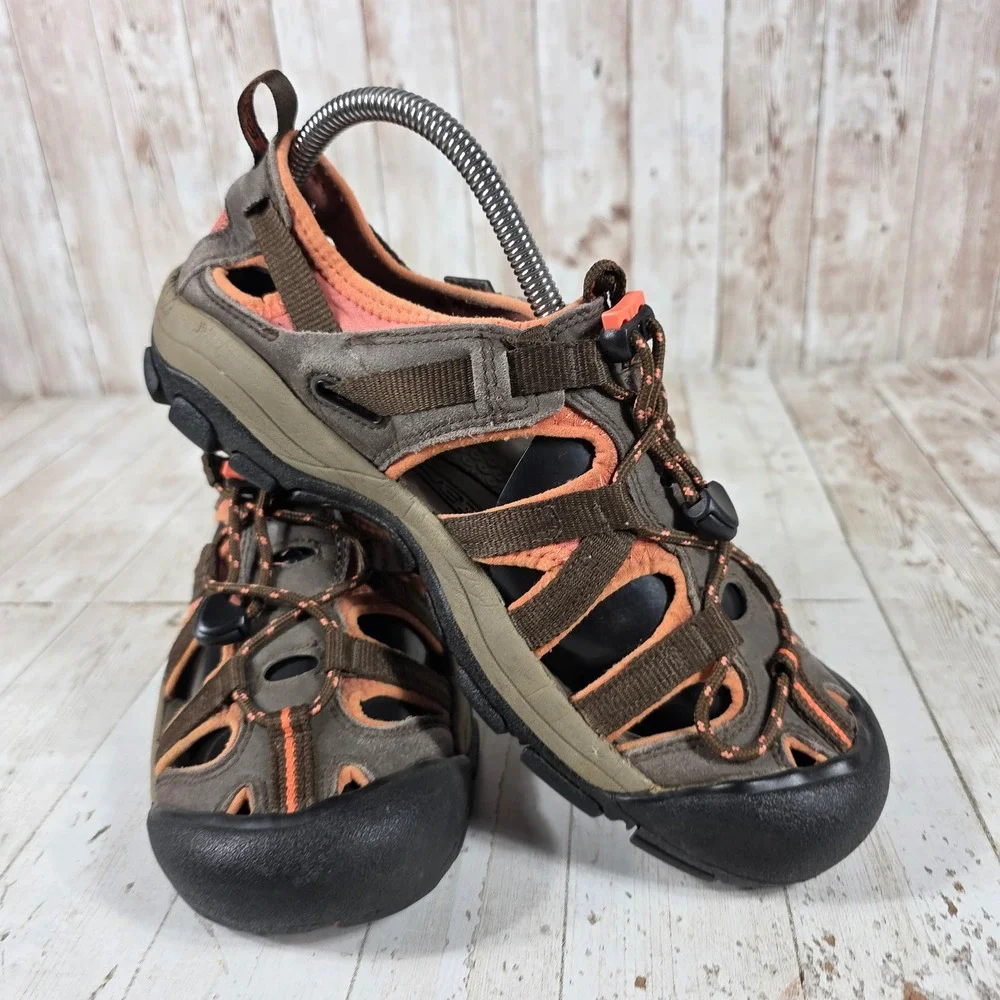 Keen Arroyo II Womens Hiking Sandals Brown Coral Orange Waterproof Leather Shoes